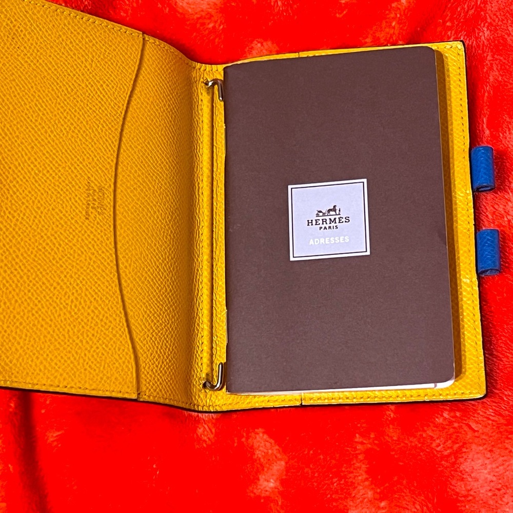 Hermes Blue with yellow interior agenda cover